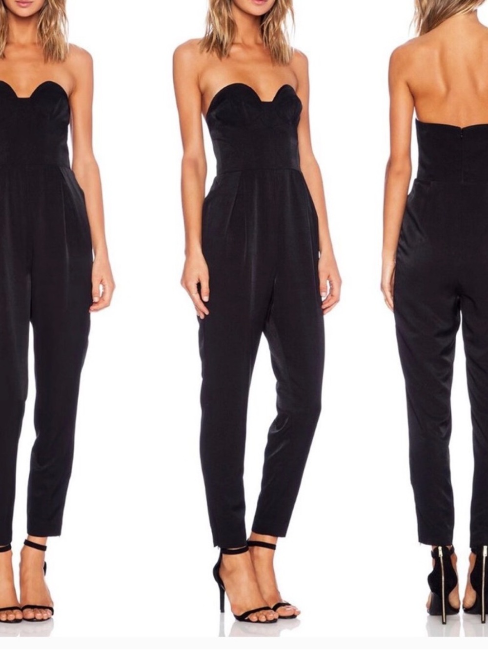 ✨ Keepsake Hearts On Fire Pant Suit Jumpsuit Black Strapless Corset